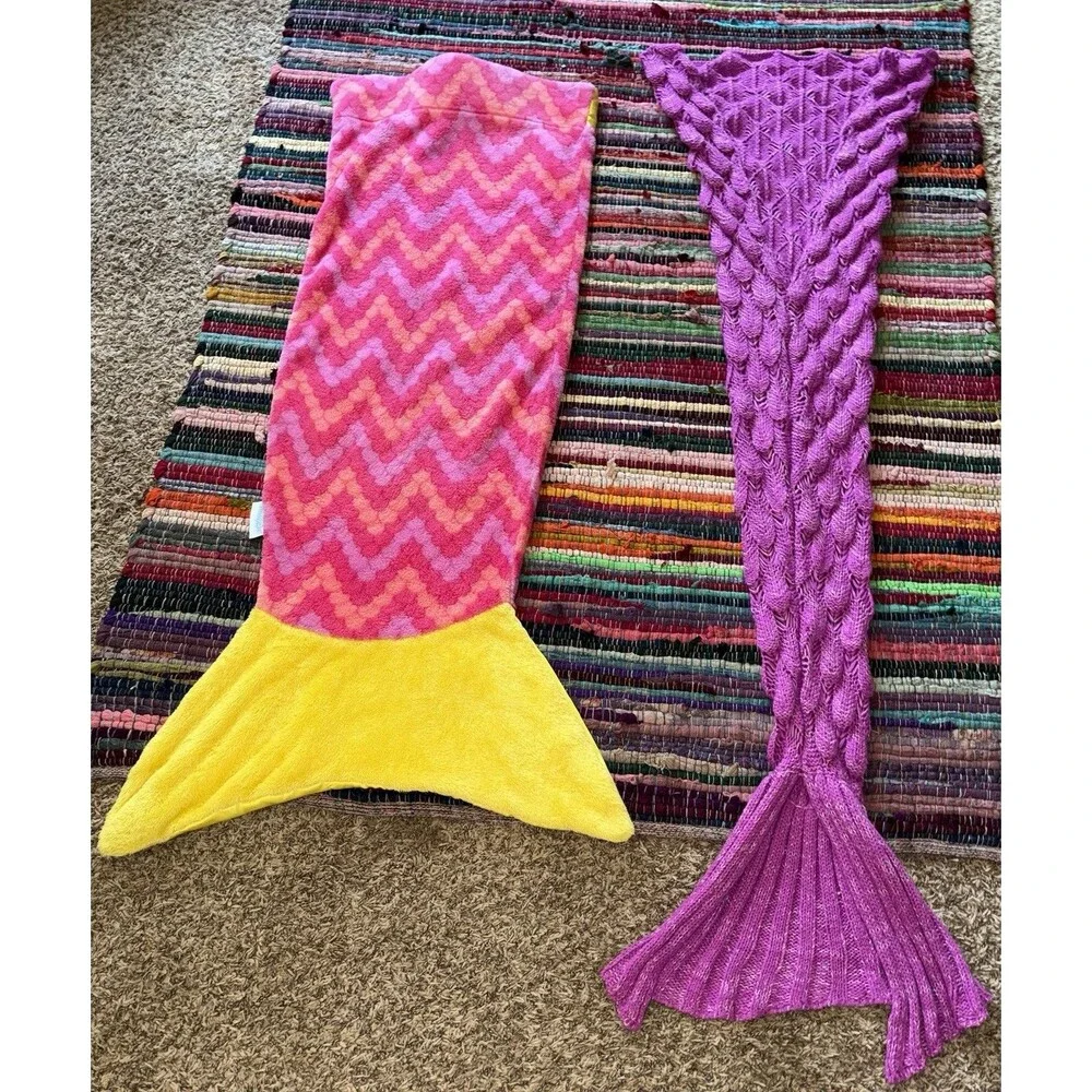 Mermaid Tail Blankets Lot 1/ Fleece - By Snuggie 1/Crochet
